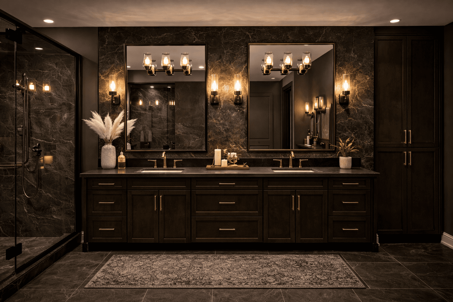 Bathroom with cabinets